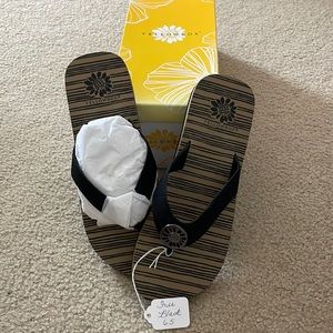 Yellow Box flip flops